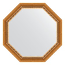 Mirror in the baguette frame, aged gold with weaving 70 mm, 73.2x73.2 cm