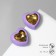 Earrings plastic "hearts" in the frame, color orange-violet