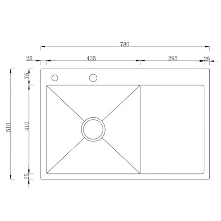 Kitchen sink "RMS" MRK-7851BL-L, SLAY, Left, thickness 3.0 and 1 mm, dispenser, graphite-3