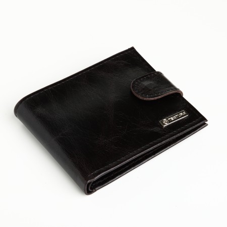 Male purse on the button, Textura, for cards, for coins, black color-3