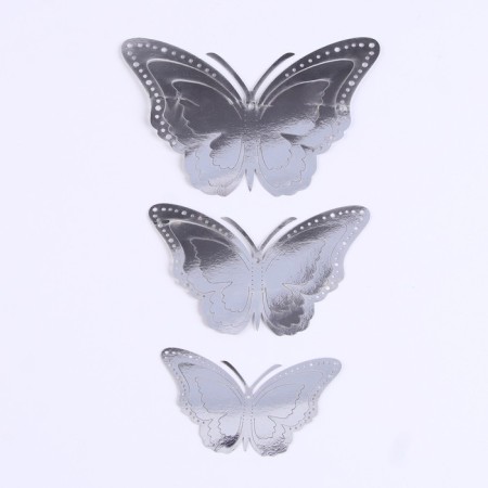 Set for decorating "Butterflies", 12 pieces, silver color-2
