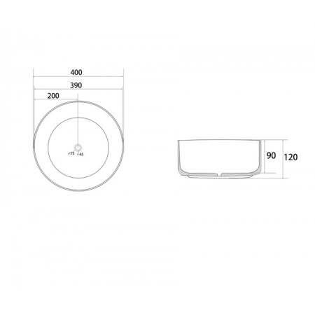 ABBER Bequem AC2109 shell, 400x400x120 mm, white-3