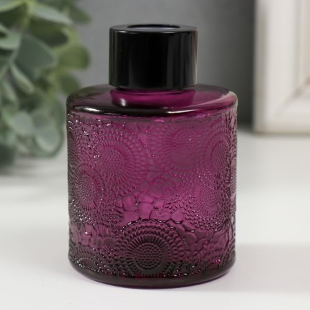 Diffusor for essential oils with a “flower” lid is a transparent violet 100 ml 6x6x8 cm-1