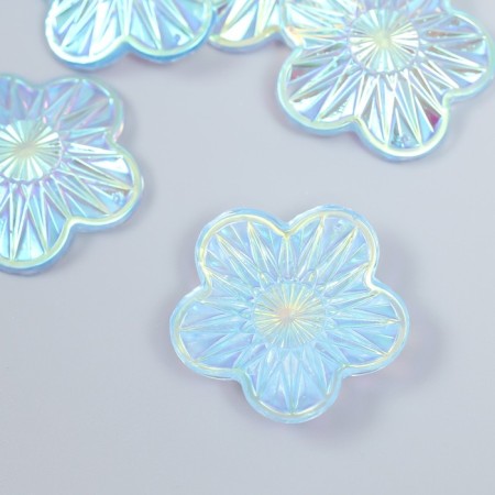 Decor for creativity Plastic "Flower" holography pearl set 6 pcs 3.5x3.5 cm-1