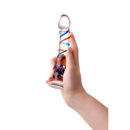 Unrealistic phallimitator Sexus Glass, glass, transparent, 18 cm-3