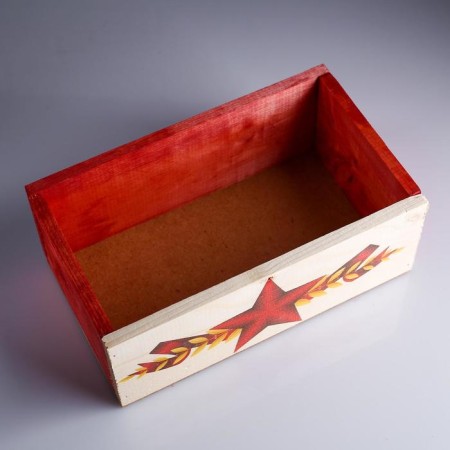 Wooden Kashpo 24.5 × 14.5 × 9 cm Elegant "Red Star", Massive Pine-1
