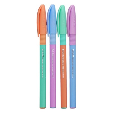 Ballic handle, Erichkrause, U-109 Stick & Grip "Pastel Bloom" needle knot 1.0 mm, blue, rubber holder, mix-3