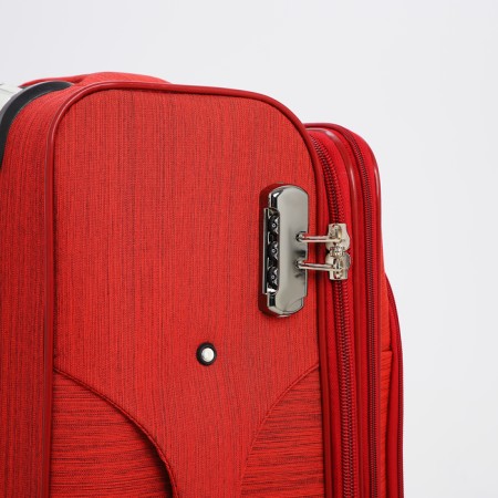 Small suitcase 24 "on lightning, code castle, with extension, red color-4