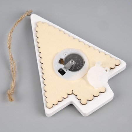 Christmas tree toy "Snowman", from batteries, glow warm white-3