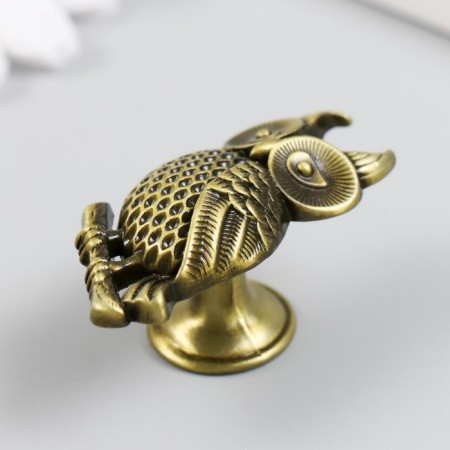 Handle for the casket Metal "Filin on a branch" Bronze 5.2x2.2 cm-1