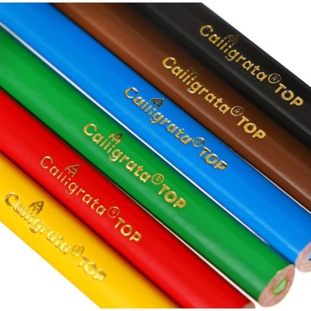 Pencils 6 colors TOP Calligrata, in a cardboard box, neck diameter - 3mm, 5b-4