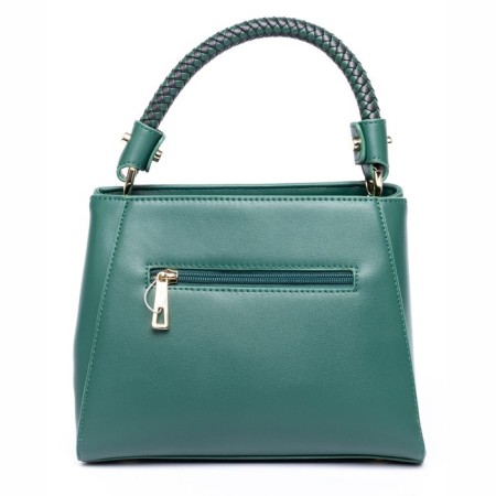 Women's bag, eco -leather, chrisbella green, 24x9x19 cm-1