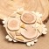 Hot “red-yellow flower” stand, 20x20 cm, wood mix