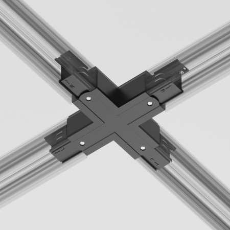 Connector X-shaped for the Technical Tracx-31b, 16.6x16.6x3.2 cm, black color black-4