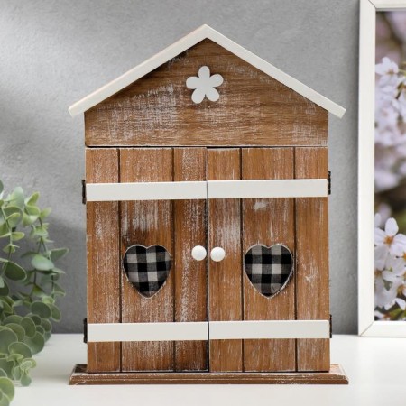 Klyuchnitsa tree 6 hooks "House with heart shutters" 29.5x22.5x6 cm-4
