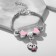 Bracelet Children's "chosen" heart, suspension mix, colored in silver