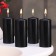 Candle cylinder, 5x11.5 cm, set 4 pcs, black