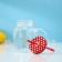 Glass Homemade glass, 450 ml, with a lid, red color