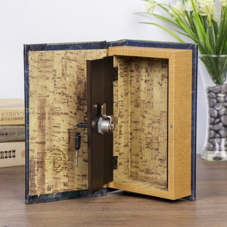 Safe-book wood "Irisa" embossing silk 21x13x5 cm-2