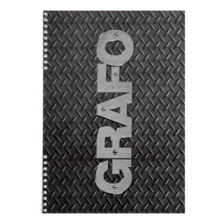 A4 notebook, 48 sheets in a cage, on a crest, "grapho", cardboard cover, offset unit, mix-1