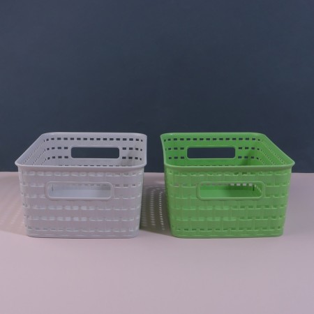 Organizer for storage, with handles, 1 section, 24.5 × 18.5 × 10.5 cm, color mix-6