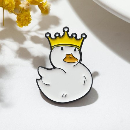 Icon "duck" in the crown, yellow-white color in ferrous metal