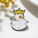 Icon "duck" in the crown, yellow-white color in ferrous metal