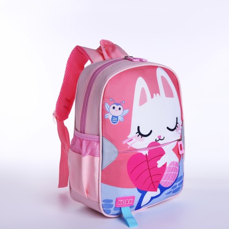 Baby backpack on lightning, 3 outer pockets, pink color-4