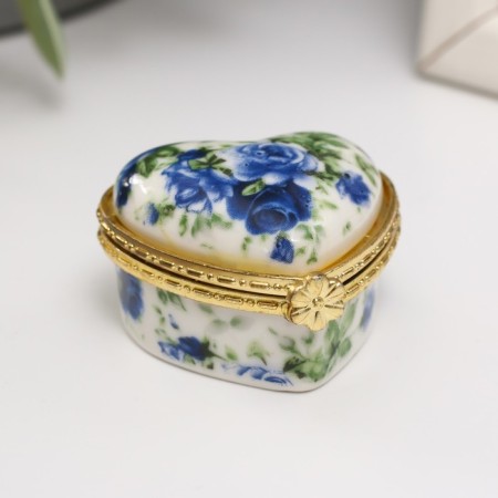 Coramics Coramics Heart "Blue Roses" 4,2x4.7x3 cm-3