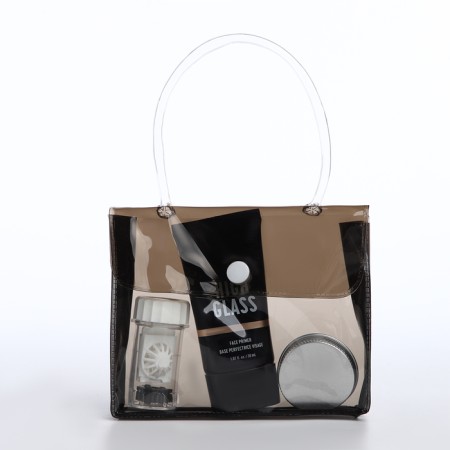 Cosmetic bag on the button, the color is black-1