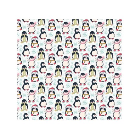 Organizer in a bath on suction cups "New Year's Penguins", for storing toys and trifles, size 33x39 cm-1