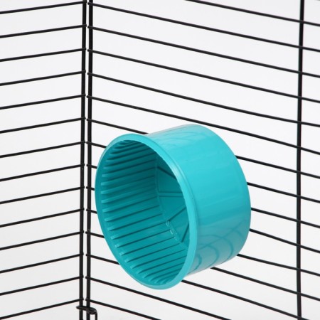 Wheel for rodents half -closed plastic, with a stand, 9 cm, turquoise-4