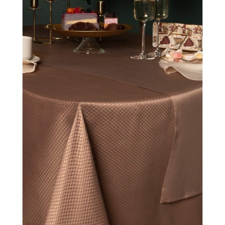 Tablecloth, size 160x160 cm, coffee color