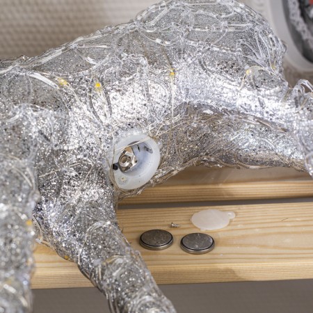 LED figure "silver deer" 30 × 46 × 15 cm, acrylic, batteries CR2032x2 (not in the kit), glow warm white-3