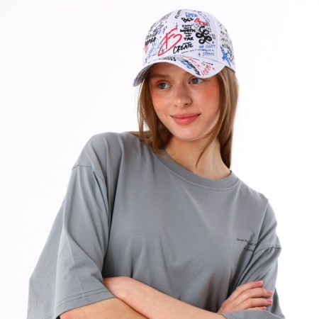 Women's cap "Graffiti", Mix colors, rr 56-4