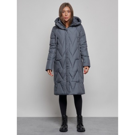 Coat insulated winter female, size 46, dark blue color