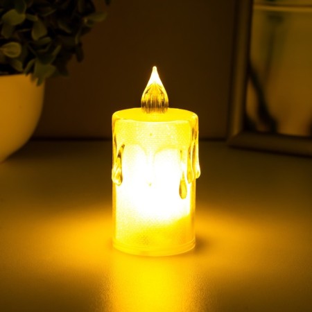 Nightlight "Frosty candle" LED from 3XAG13 batteries is white 3.5x3.5x8 cm-2