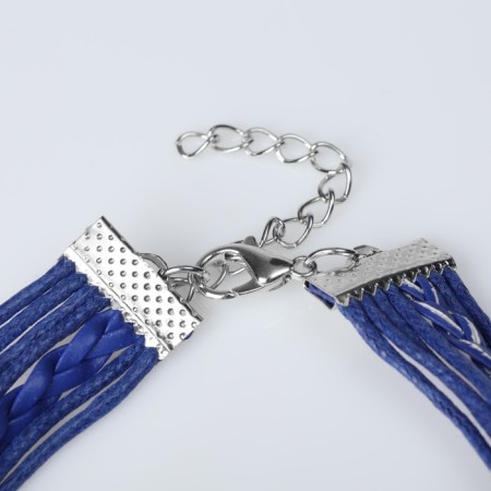 Unisex Bracelet "Magic of Signs" anchor and helm, blue color with silver, 18 cm-3