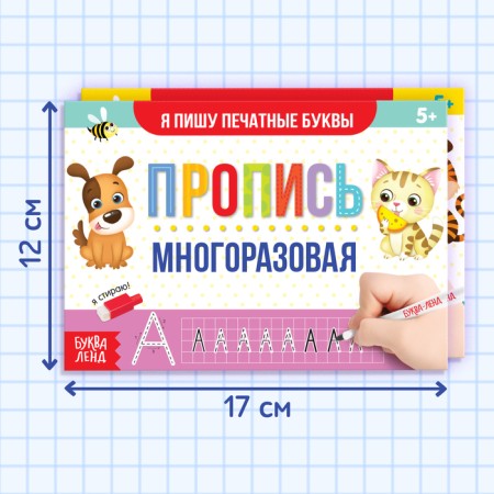 A set of reusable books with a marker 2 pcs. “Write and shed. We write letters and numbers ”, 12 p.-1