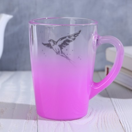 Glass mug with a gradient and a pattern "Dream", 300 ml-1