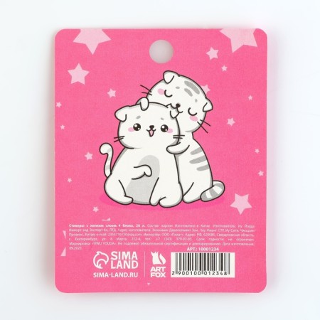 Stickers with a sticky layer of 4 blocks of 20 liters "cat"-3