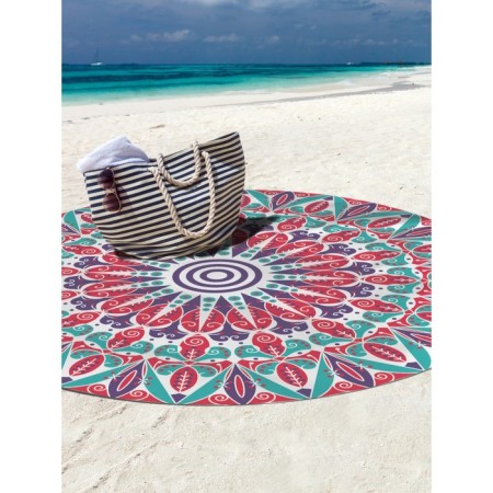 Pareo and beach rug "Ornament with circles", d = 150 cm-2