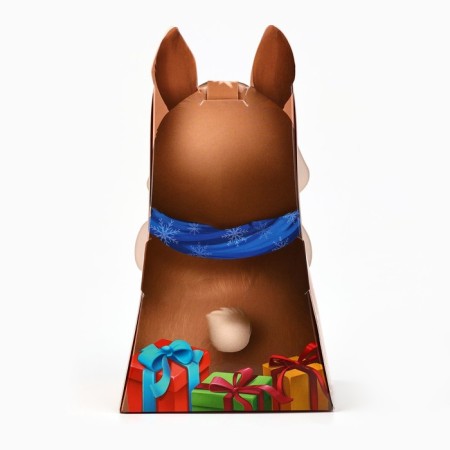 Folding box with the Bunny window, 9 x 16.5 x 6 cm, New Year-2