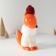 Pig a piggy bank Ceramics "Fox in a gray sweater and hat" 7.8x15.7x25 cm