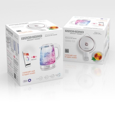 Electric kettle Redmond Skykettle RK-G203S, glass, 2 l, 2200 watts, adj. t °, white-9