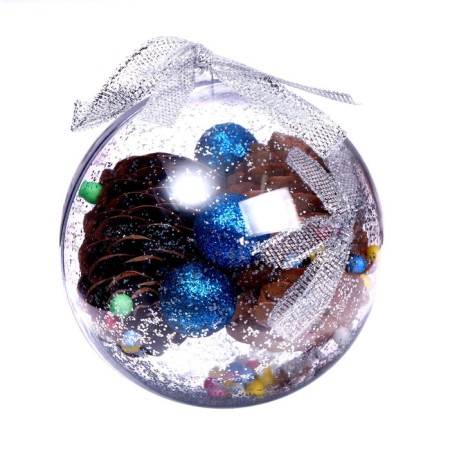 New Year's composition in the ball "cones, berries"-1