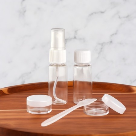 Storage set, 5 objects, transparent/white color-2