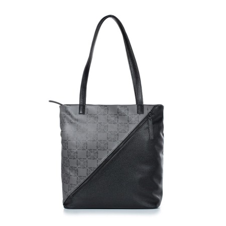 Youth bag, artificial leather, 420x330x140 cm, black/gray-1