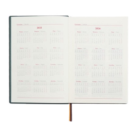 Dated 2025 diary, A5, 176 sheets of Escalada, solid cover of artificial leather, foil embossing, liesse, cream block 70 g/m2, green-7