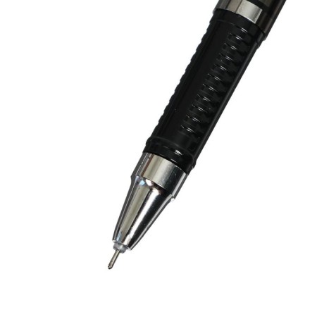 Gel pen, 0.5 mm, black, silver body with a pattern, with a reflected holder-2